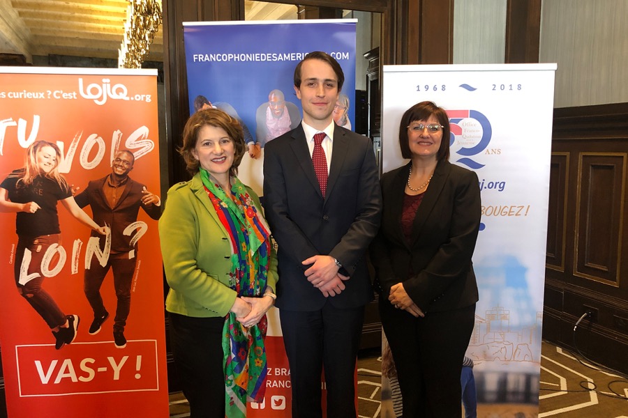 Will McGrew, en compagnie de Mme Allison Areias-Vogel, Consule Générale des États-Unis d’Amérique, et Mme Johanne Whittom, présidente-directrice générale du Centre